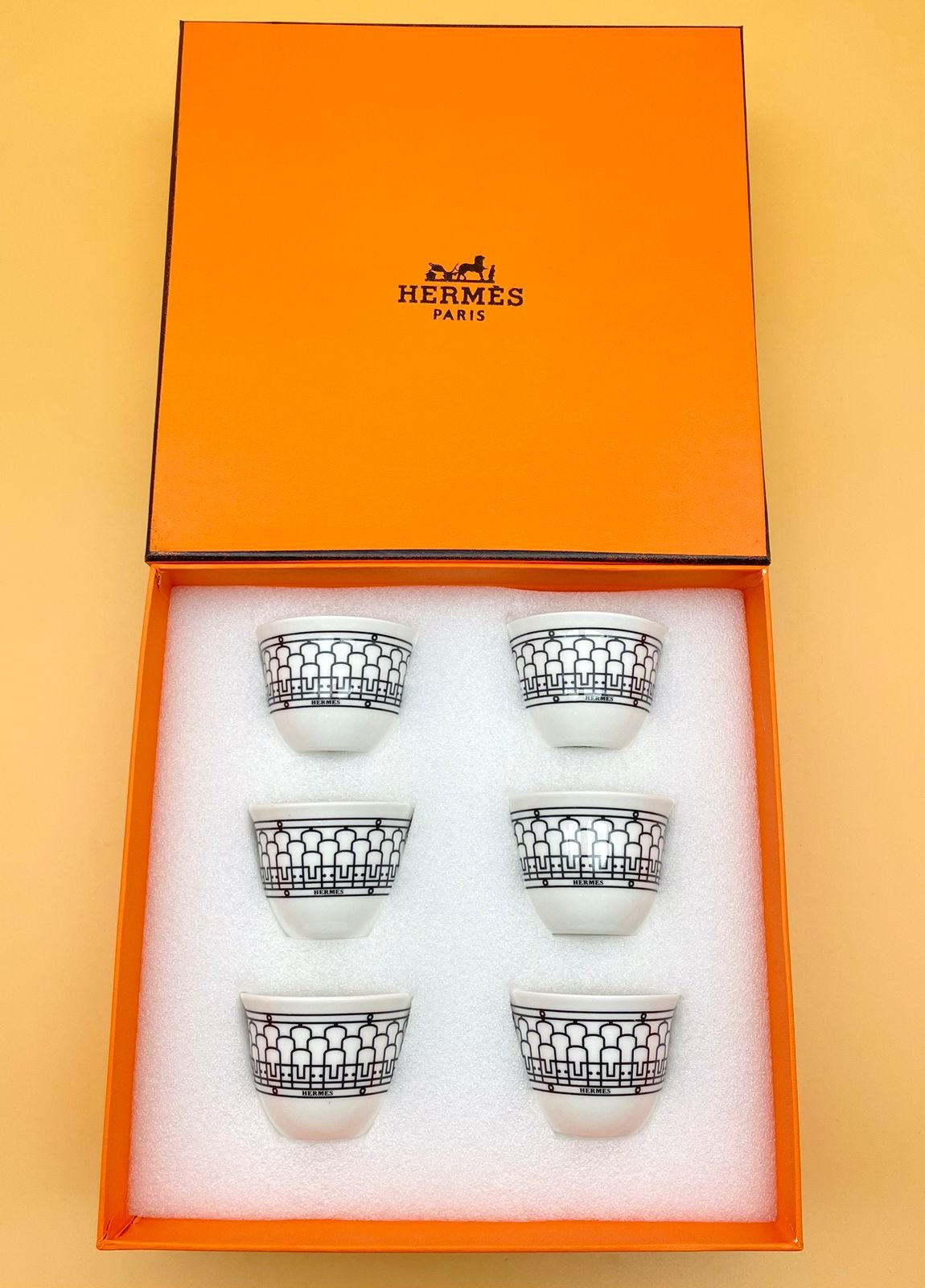 Arabic coffee set for six people from Hermes - Hermes Arabic Coffee | Aleppo Gift UAE